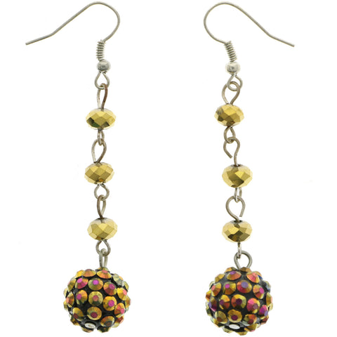 Mi Amore AB Finish Dangle-Earrings Silver-Tone/Yellow