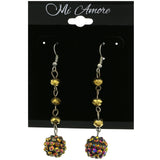 Mi Amore AB Finish Dangle-Earrings Silver-Tone/Yellow