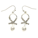 Mi Amore Dangle-Earrings Silver-Tone/White