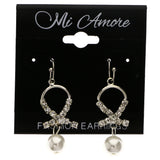 Mi Amore Dangle-Earrings Silver-Tone/White