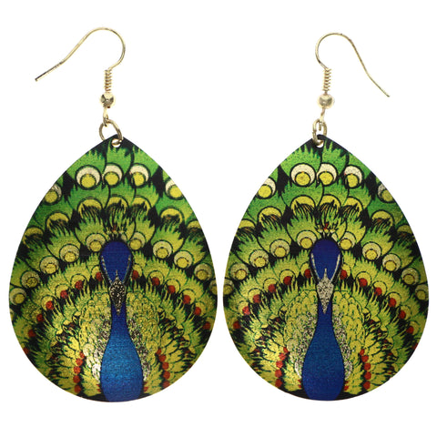 Mi Amore Eagle Dangle-Earrings Gold-Tone/Green