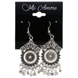 Mi Amore Dangle-Earrings Silver-Tone/White