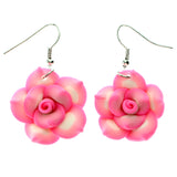 Mi Amore Flower Dangle-Earrings Pink/White