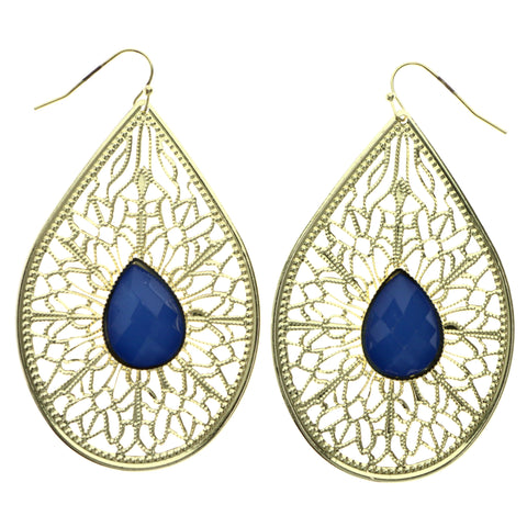 Mi Amore Dangle-Earrings Gold-Tone/Blue