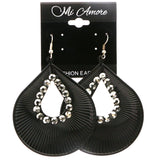 Mi Amore Dangle-Earrings Black/Silver-Tone