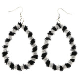 Mi Amore Fuzzy Dangle-Earrings Black/White