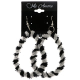 Mi Amore Fuzzy Dangle-Earrings Black/White