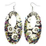 Mi Amore Flower Dangle-Earrings Black/Multicolor