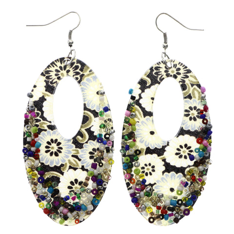 Mi Amore Flower Dangle-Earrings Black/Multicolor