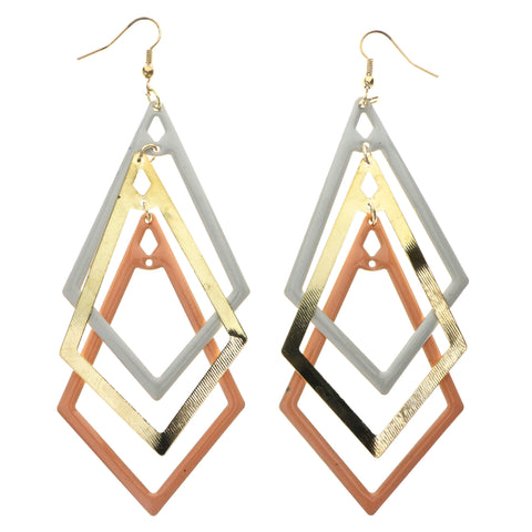 Mi Amore Dangle-Earrings Peach/White