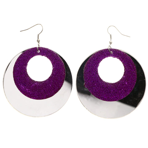 Mi Amore Dangle-Earrings Purple/Silver-Tone