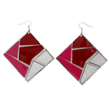 Mi Amore Dangle-Earrings Red/Silver-Tone