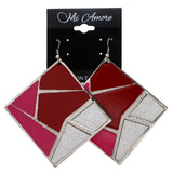 Mi Amore Dangle-Earrings Red/Silver-Tone