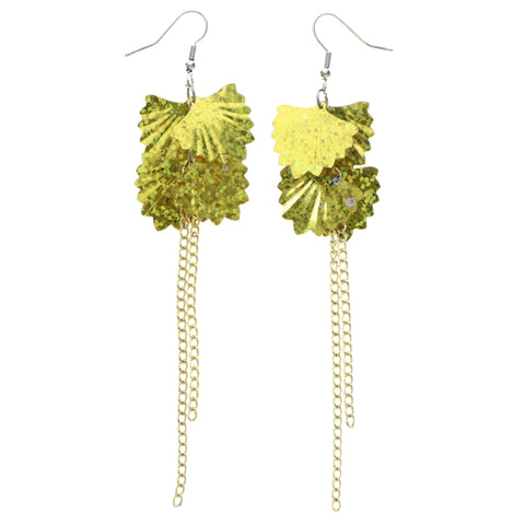Mi Amore Leaf Dangle-Earrings Gold-Tone/Yellow