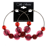 Mi Amore Hoop-Earrings Red/Silver-Tone