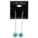 Mi Amore AB Finish Dangle-Earrings Silver-Tone/Blue