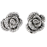 Mi Amore Flower Post-Earrings Silver-Tone/Black