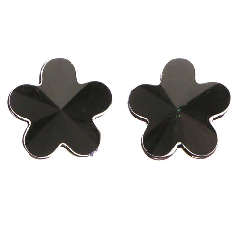 Mi Amore Flower Post-Earrings Black