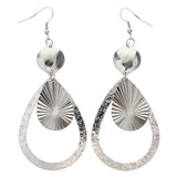 Mi Amore Textured Dangle-Earrings Silver-Tone