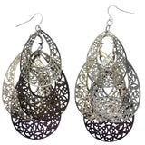 Mi Amore Unique Chandelier-Earrings Silver-Tone/Bronze-Tone