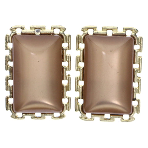 Mi Amore Post-Earrings Brown/Gold-Tone