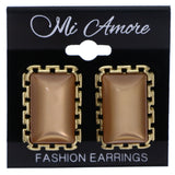 Mi Amore Post-Earrings Brown/Gold-Tone