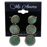 Mi Amore Antiqued Drop-Dangle-Earrings Green/Gold-Tone
