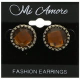 Mi Amore Stud-Earrings Silver-Tone/Yellow