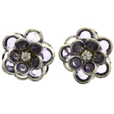 Mi Amore Flower Stud-Earrings Silver-Tone
