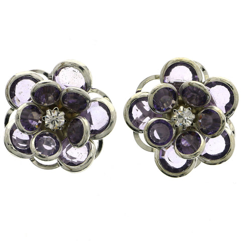 Mi Amore Flower Stud-Earrings Silver-Tone