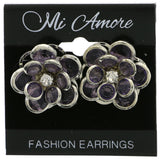 Mi Amore Flower Stud-Earrings Silver-Tone