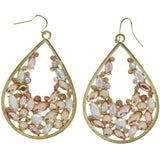 Mi Amore Teardrop Shape Dangle-Earrings Gold-Tone/Pink