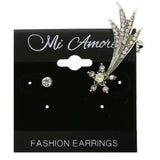 Mi Amore Shooting Star  Upper-Ear Clip-on Stud-Earrings Silver-Tone