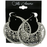 Mi Amore Dangle-Earrings Silver-Tone/Blue