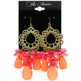 Mi Amore Dangle-Earrings Gold-Tone/Pink