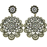 Mi Amore Filigree  AB Finish Dangle-Earrings Gold-Tone/White