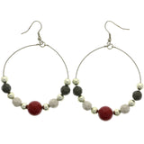 Mi Amore Dangle-Earrings Silver-Tone/Red