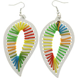 Mi Amore Leaf Dangle-Earrings White/Multicolor