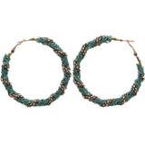 Mi Amore Hoop-Earrings Bronze-Tone/Blue