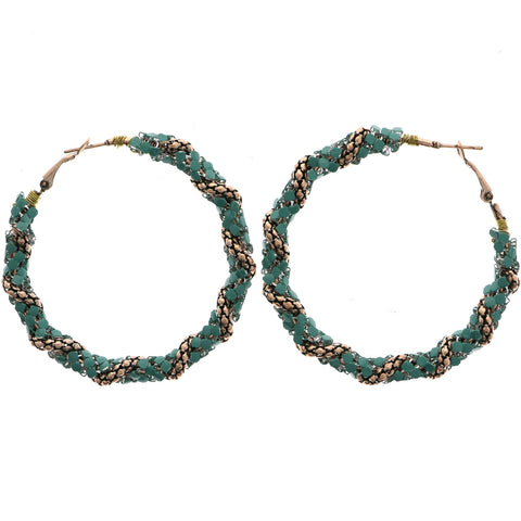 Mi Amore Hoop-Earrings Bronze-Tone/Blue