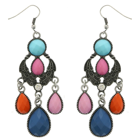 Mi Amore Dangle-Earrings Silver-Tone/Multicolor