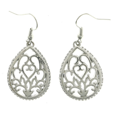 Mi Amore Filigree Dangle-Earrings Silver-Tone