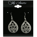 Mi Amore Filigree Dangle-Earrings Silver-Tone