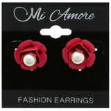Mi Amore Flower Stud-Earrings Pink/White