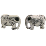 Mi Amore Elephant Stud-Earrings Silver-Tone/Black