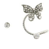Mi Amore  Ear Cuff Stud-Earrings Silver-Tone