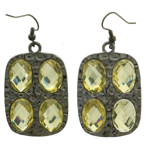 Mi Amore Dangle-Earrings Silver-Tone/Yellow