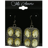 Mi Amore Dangle-Earrings Silver-Tone/Yellow