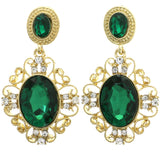 Mi Amore Filigree Dangle-Earrings Gold-Tone/Green