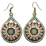 Mi Amore Flower Dangle-Earrings Gold-Tone/Pink